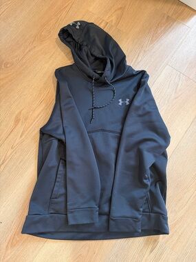 Under Armour Black Hooded Sweatshirt with Gray Logo